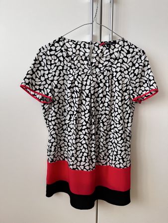 Comma Damen Oberteil Grösse 36 Schwarz Weiss Rot