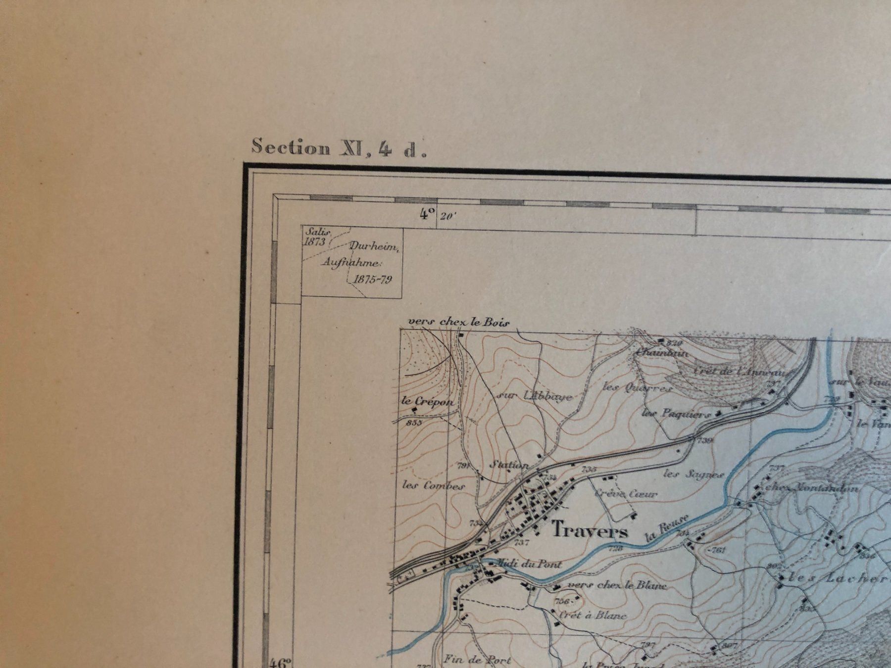 Landkarten & Atlanten: Siegfriedatlas Bl. 281: Travers 1885 – Gebraucht aus Zürich von allp 3