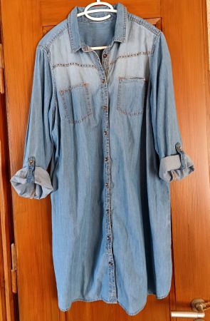 Jeans-Bluse / Jeans-Hemd lang Grösse L