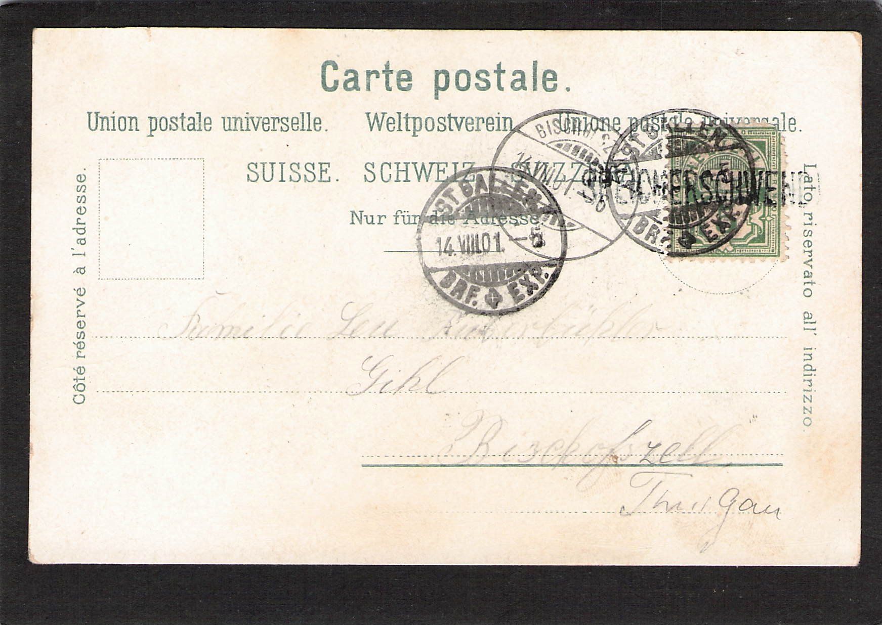 Ansichtskarten: #Gruss aus Speicher AR , gel. 1901 – Gebraucht aus Reichenburg von Pipo-67 1