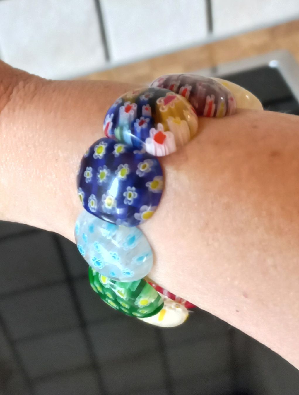 Murano Bracciali & Braccialetti: Armband Murano Glas farbig Millefiori  – Usato da Buchs AG venduto da Dzirul 4