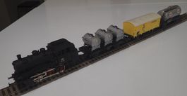 Märklin H0 - DB Dampflok 89 006 mit seinem Güterzug
