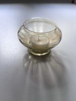 Teelichtglas vintage transparent schimmernd