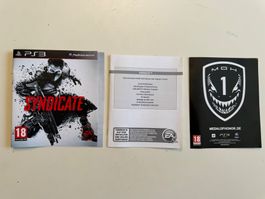Hüllencover + Beilage zu PS3 Game SYNDICATE