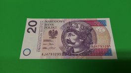 20 Zloty Schein - Polnische Banknote,