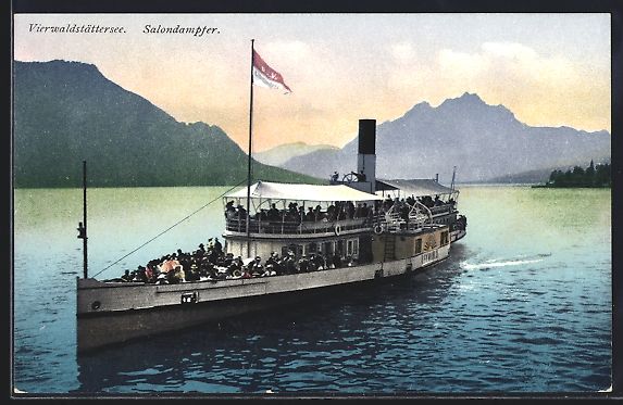 Cartoline postali: Salondampfer Germania auf dem Vierwaldst – Usato da Berlin venduto da bartko-reher