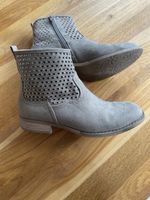 Wildleder Stiefeletten, oliv/beige Gr. 38, wie neu!