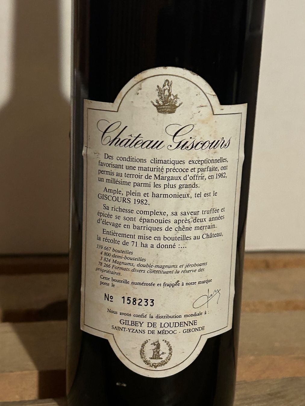Vino: EXCEPTIONNEL Château Giscours 1982 Margaux – Nuovo (secondo la descrizione) da La Tour-de-Peilz venduto da avediscipule 5