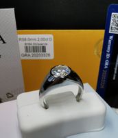 Bague argent avec diamant de moissanite de 2 ct certifié GRA