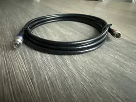 3 m Antennenkabel mit Metallsteckern schwarz guter Zustand