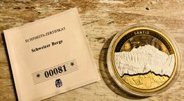 🇨🇭Schweizer Berge vergoldete Medaille * Der Säntis *