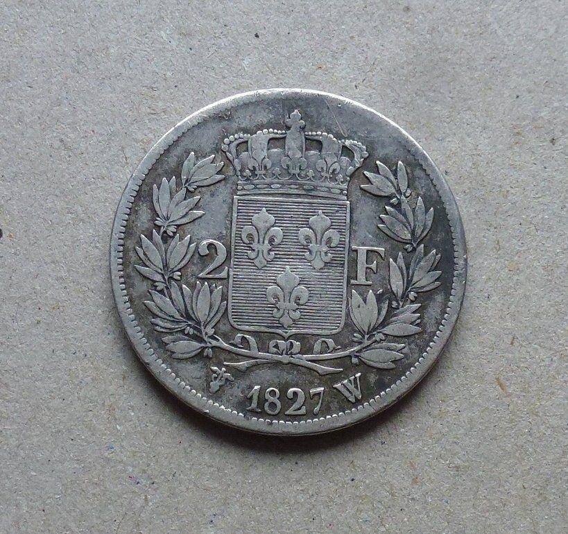 Tutti le monete: Frankreich ++ 2.- Francs 1827 W – Usato da Walkringen venduto da Casablanca777 1