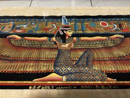 Egyptian papyrus painting of Queen Ma’at