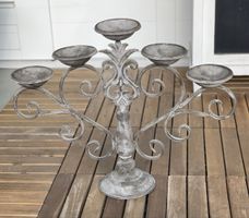 Kerzenständer 5-armig Metall Antik-Optik gebraucht