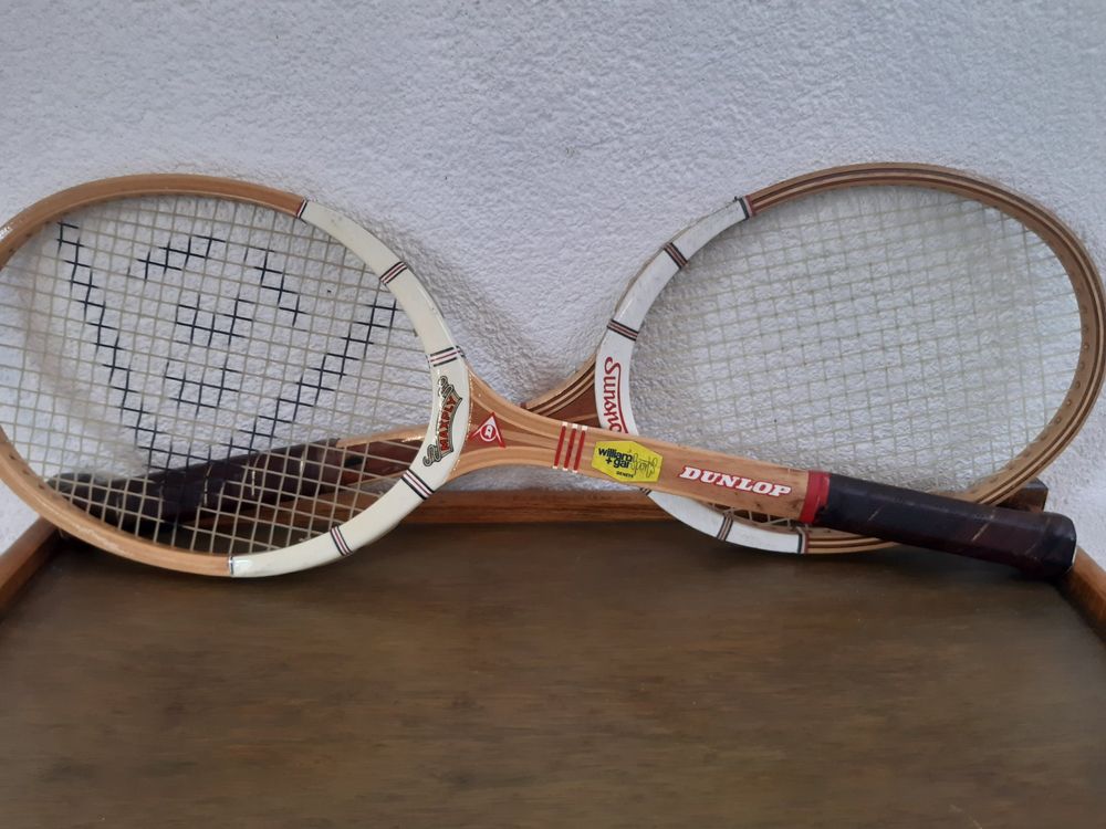 RAQUETTE DE TENNIS VINTAGE DUNLOP MAXPLY FORT - BOIS, FAITE EN ANGLETERRE, OCCASION