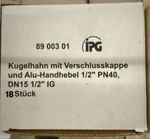 Kugelhahn IPG Alu-Handhebel 1/2" IG PN40 DN15 18 Stk