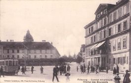 Fribourg FR / 1915 Tram Convict Albertinum Hôpital Bourgeois
