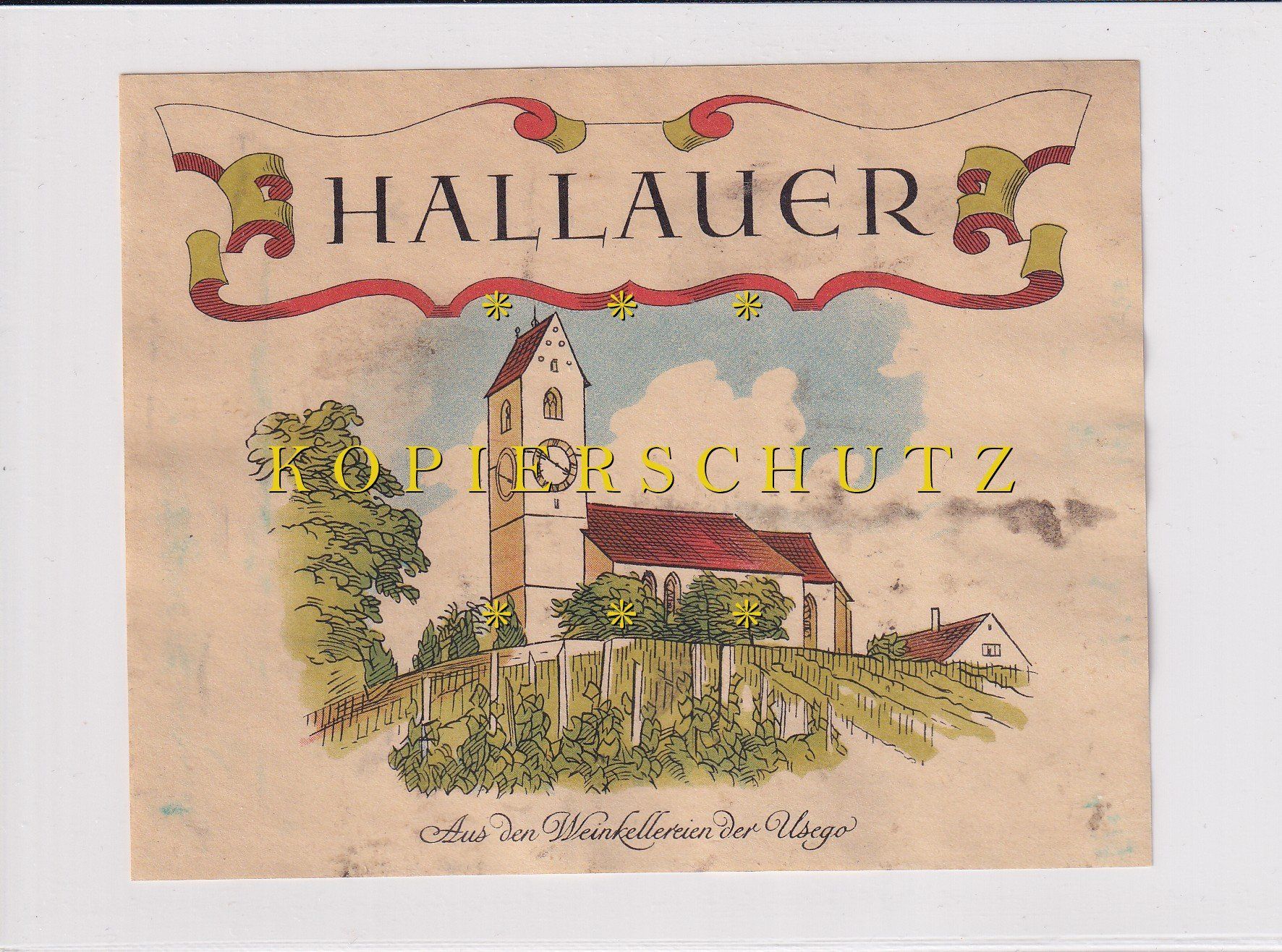 Carta: Etikette für Wein - Hallauer /bd – Usato da Hombrechtikon venduto da Rudolf07