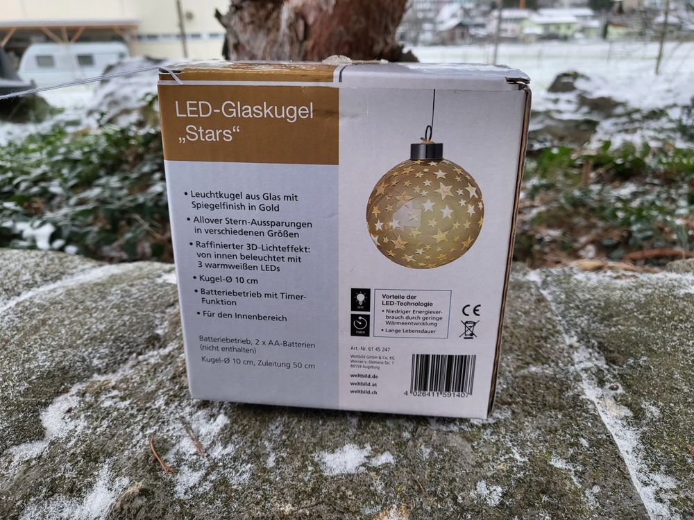 Weihnachtsbeleuchtung LED Glaskugel Stars gold,Weltbild,warm Kaufen