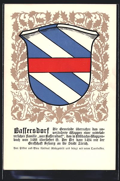 Cartoline postali: AK Bassersdorf, Das Wappen – Usato da Berlin venduto da bartko-reher