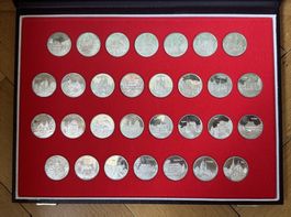 Grosse Sammlung 30 Silbermedaillen Schlösser Bern 450g stgl