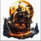 Wooden-Puzzle-Holzpuzzle-Flammendes Segelschiff 30x30cm