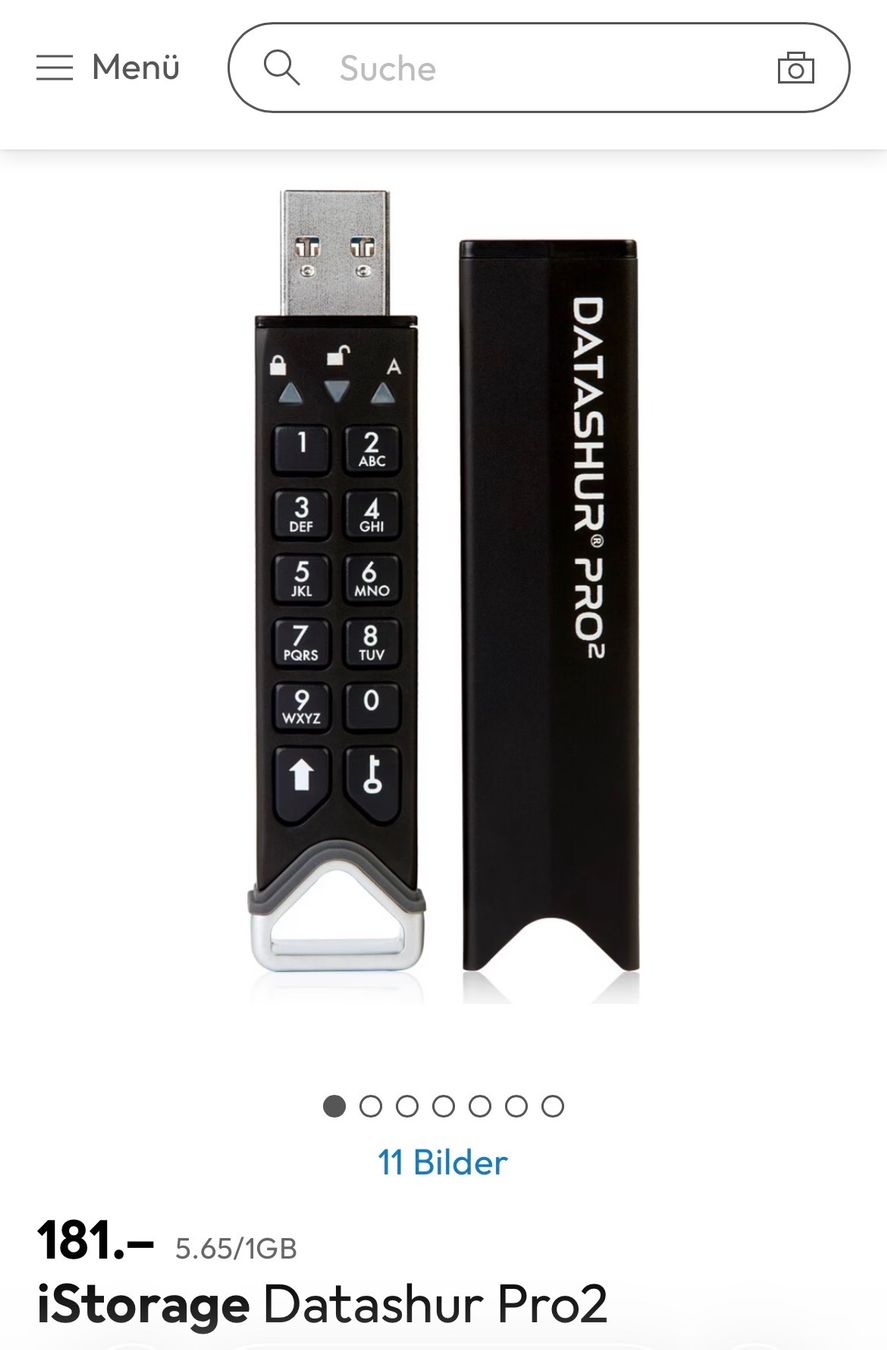 USB Sticks: iStorage Datashur Pro2 32GB USB 3.2 neu – Neu und originalverpackt aus Bern von Toni_Marc