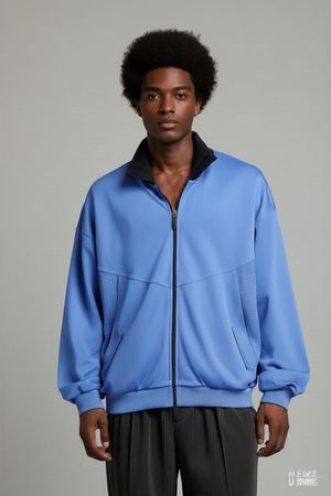 Schneider Sportswear Blaue Zip-Jacke mit schwarzem Kragen