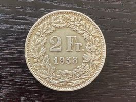 1 x 2 Franken Schweiz 1958 – zirkuliert