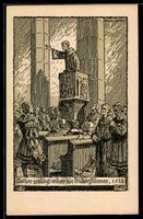 Martin Luther bei einer Predigt gegen di