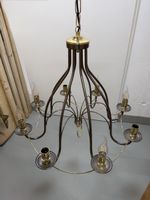 Chandelier 8-arm Brass Dark Metal 40cm Diameter