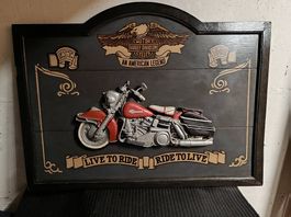Harley Davidson Relief-Holzbild