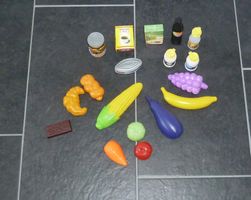 Waren für den Kaufmannsladen oder die Spielküche, 18-teilig