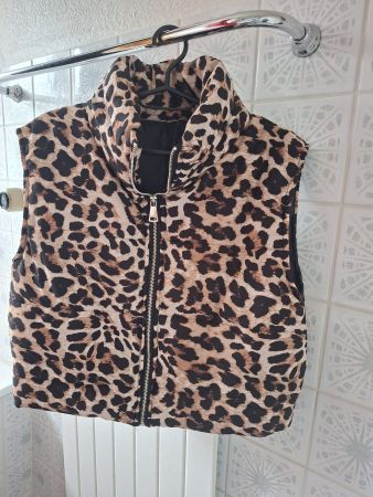 Steppweste Leo Print, Gr. 40 NEU aus Italien