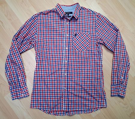 SMOG Herren Hemd Grösse M Slim Fit Karo rot weiss blau