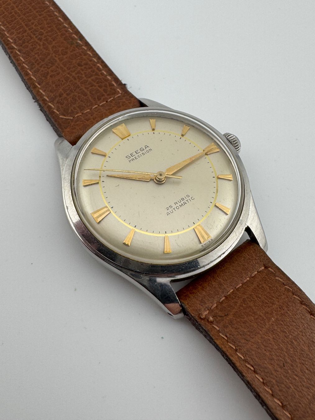 Swiss Orologi: Seega Precision Automatic tres rare herrenuhr gross – Usato da Biel/Bienne venduto da upi_7vwn 2
