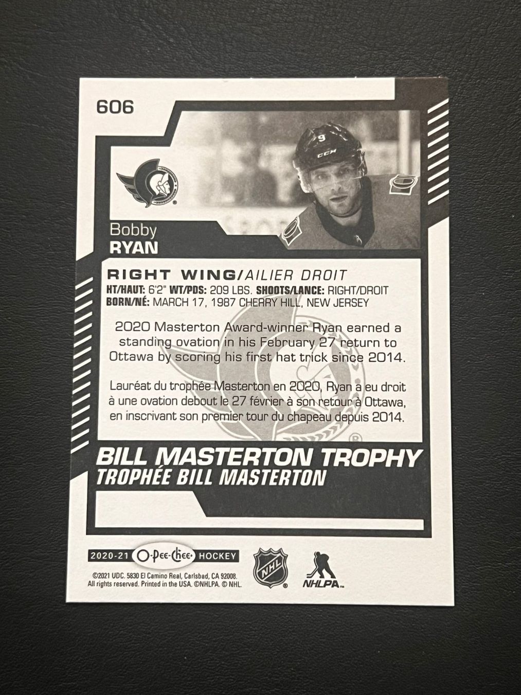 NHL Carte collezionabili: Bobby Ryan 2020 Award Winners Ottawa Senators – Nuovo (secondo la descrizione) da Möhlin venduto da SwissHockeyCards 1