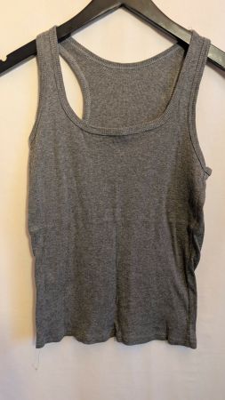 Tank Top weiss grau stretch S