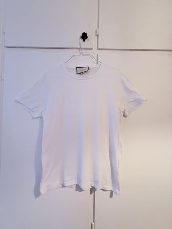 T-Shirt Gucci bianca con logo a rilievo Made in Italy TG M