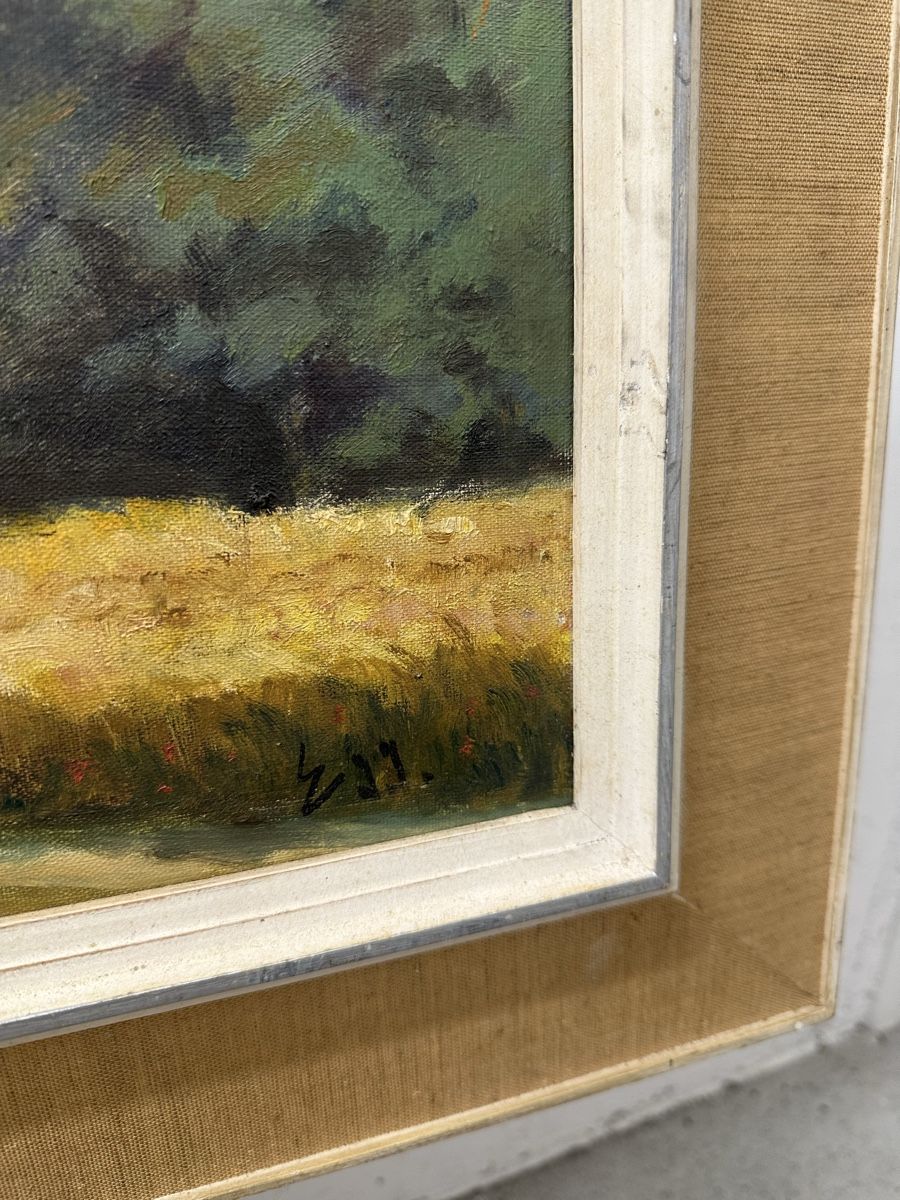 Dipinti: Gemälde Landschaft mit See und Bergen Erntezeit – Usato da Ebikon venduto da Gaenggeliwaar 6