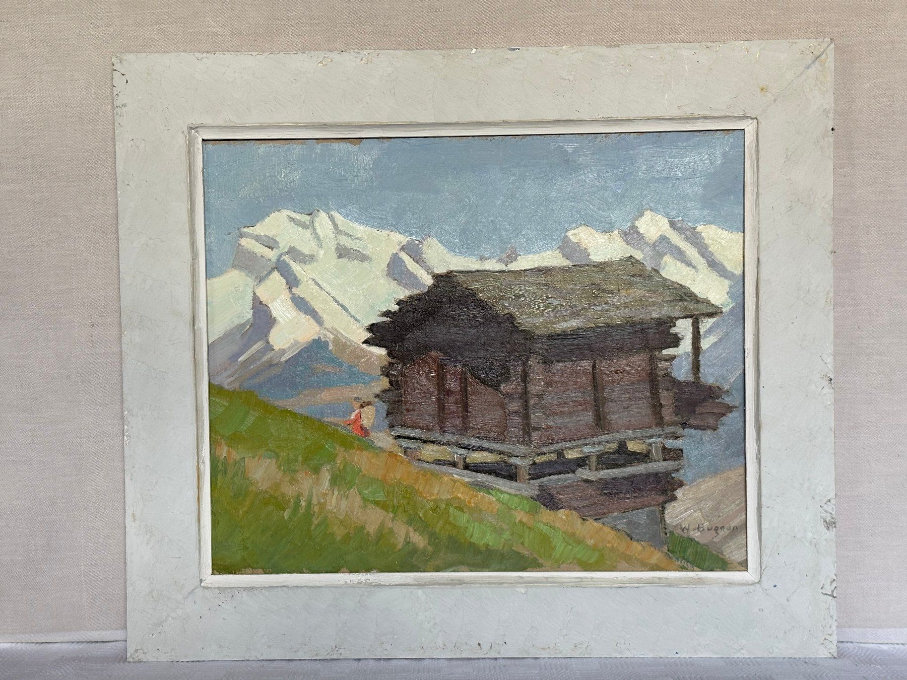 Dipinti: Tableau "Val d'Hérens" recto-verso de Walter Bugnon – Usato da Ste-Croix venduto da mjmg