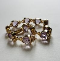 Massiv 585 Gold Armband Mit Amethyst