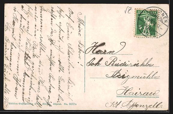 Cartes postales: Siebnen, Ortsansicht mit Wäggitaler Aa, – D'occasion à Berlin par bartko-reher 1