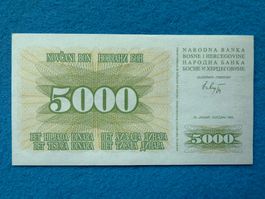 Bosnien und Herzegowina 1993 - 5000 Dinara aUNC