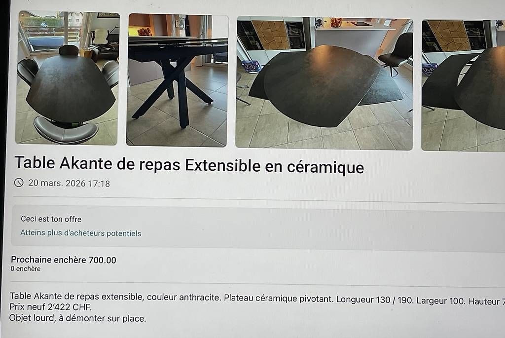 Tavoli: Table en céramique anthracite extensible – Usato da Mollens VS venduto da cha_wh9r