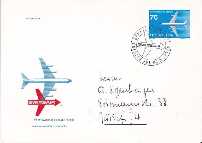 Tutti i francobolli: Flugpost 1.DC-8 Flug nach New York – Usato da Bellach venduto da qsearch