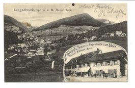 Langenbruck (BL) Basler Jura - Gasthof zum Bären - 1909