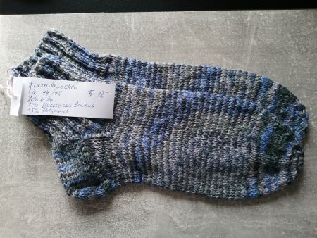 Kurzrohrsocken handgestrickt, Grösse: 44/45