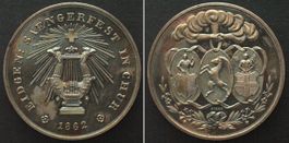 CHUR 1862 EIDGEN. SÄNGERFEST, Medaille v. Siber, Silber 35mm