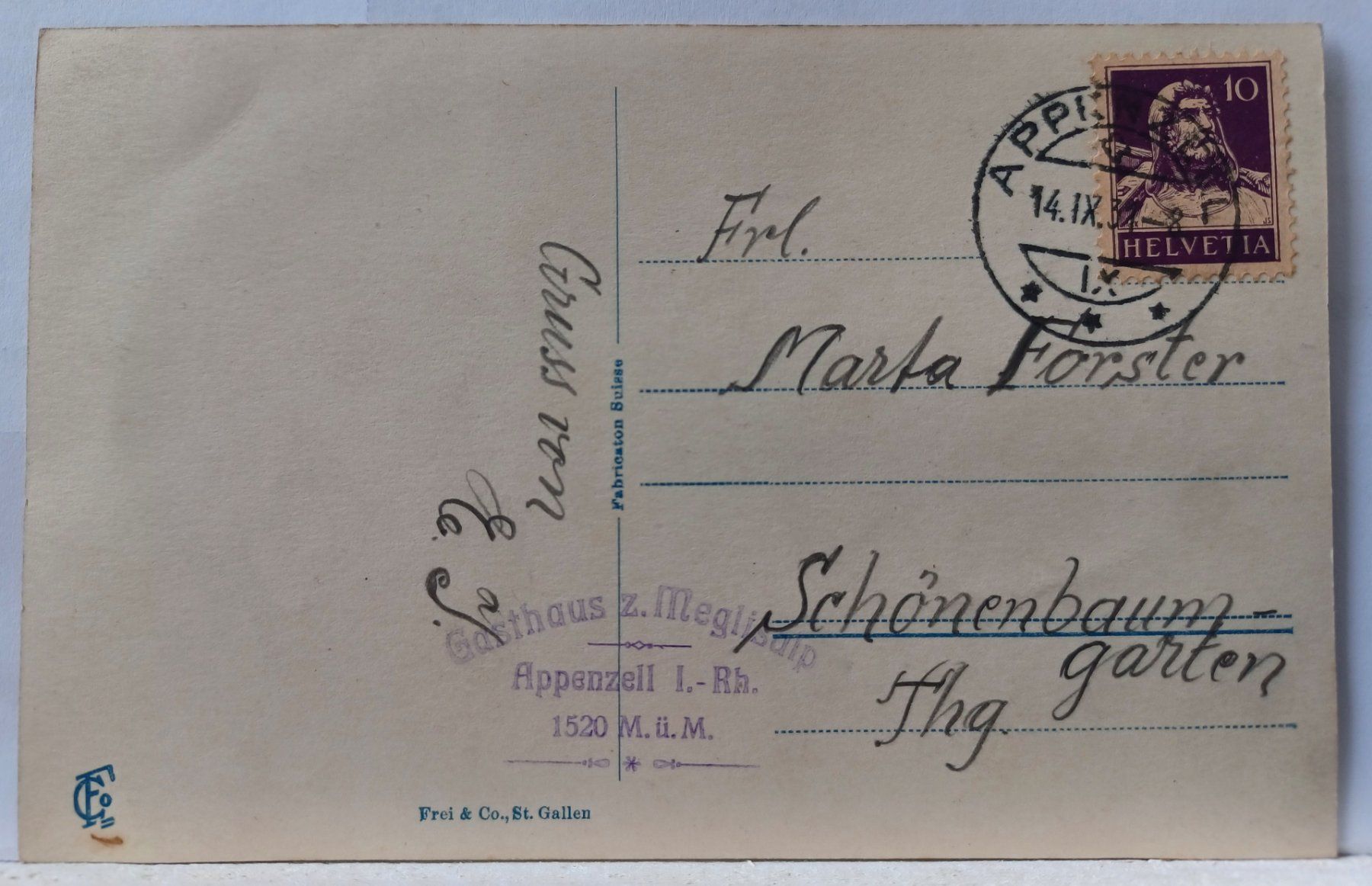 Cartoline postali: AI, Fählensee mit Altmann, 1937 – Usato da Aarau Rohr venduto da mgvw 1